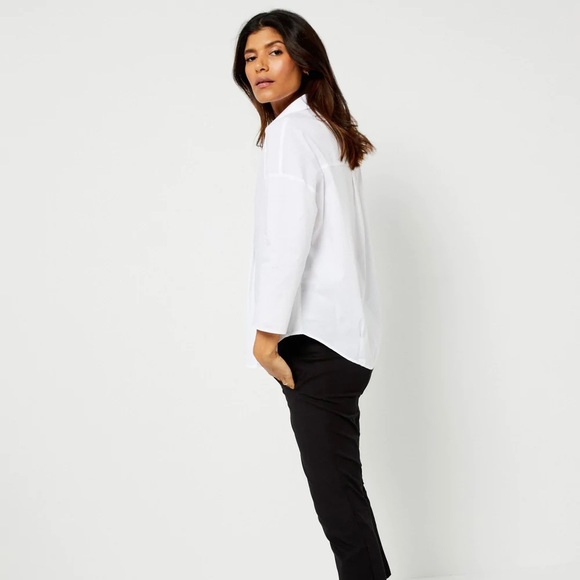 A Pea in the Pod Pietro Brunelli Cotton Poplin Maternity Blouse White Small - Picture 4 of 9